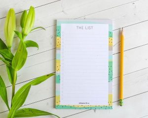 I love this simple grocery list notepad that comes with or without a magnet (it’s what I use in my home!) 