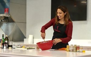Cooking Healthy Holiday Recipes for a Nestle cooking demo
