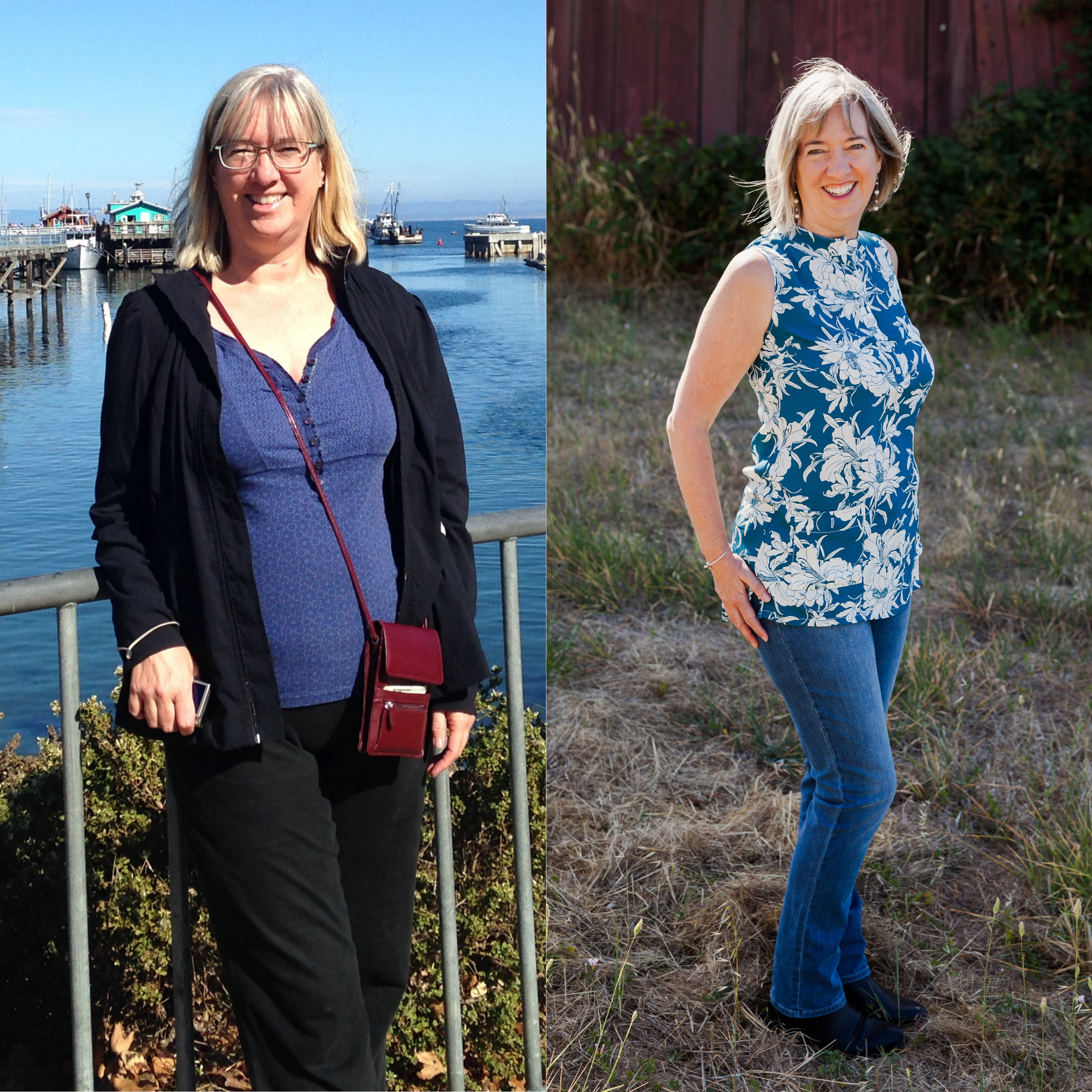 Lindsay Lindsay, online weight loss coaching client before and after